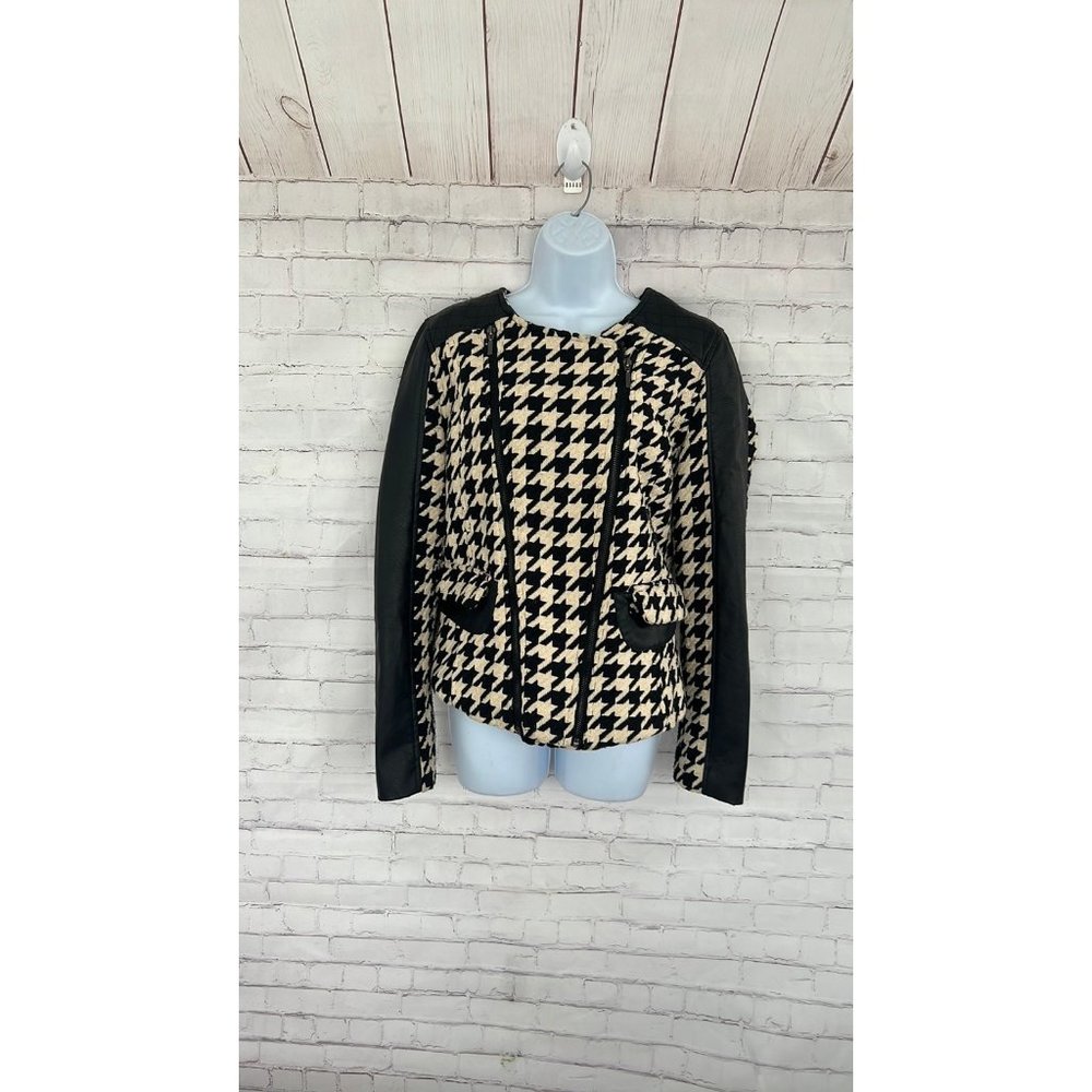 New York Yoki Gingham faux trim Jacket size large